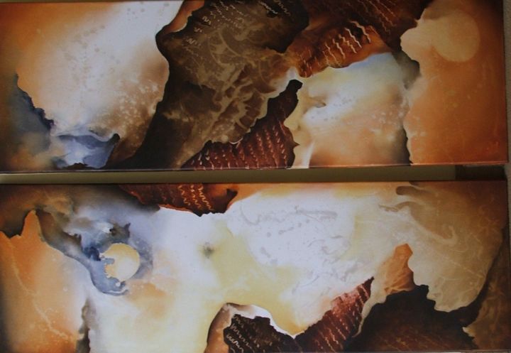 Pintura titulada "Díptico perdido" por Patricia Casanova, Obra de arte original, Oleo
