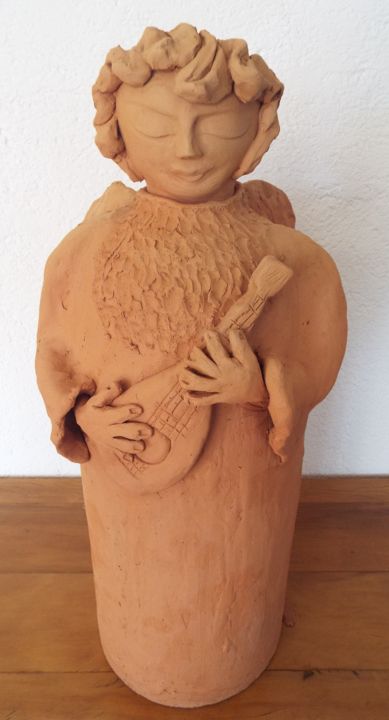 Scultura intitolato "Anjo Natural" da Casa Tuia, Opera d'arte originale, Ceramica