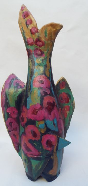Scultura intitolato "Pink Fish" da Casa Tuia, Opera d'arte originale, Ceramica