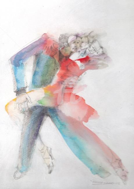 Painting titled "tango 4" by Casella Fernando, Original Artwork