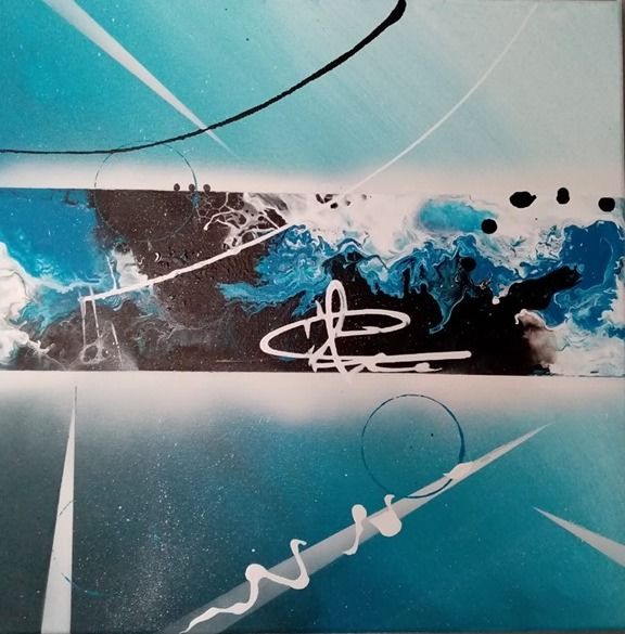Peinture intitulée "BLue planète" par Christophe Cassagnes, Œuvre d'art originale, Acrylique