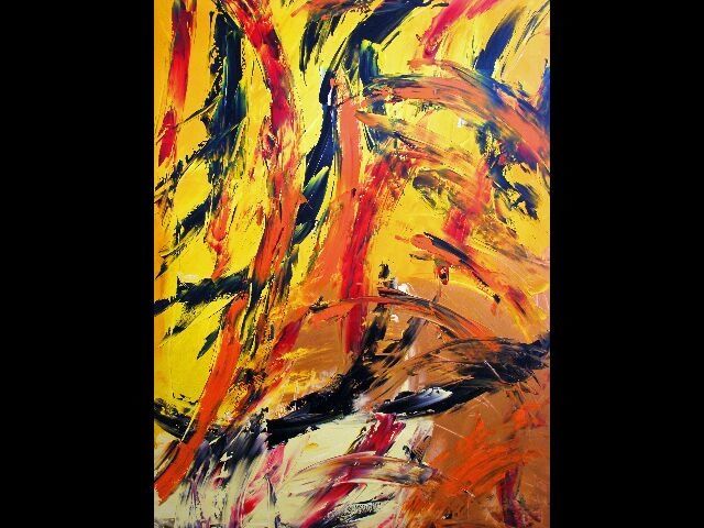 Painting titled "jaune" by K100, Original Artwork