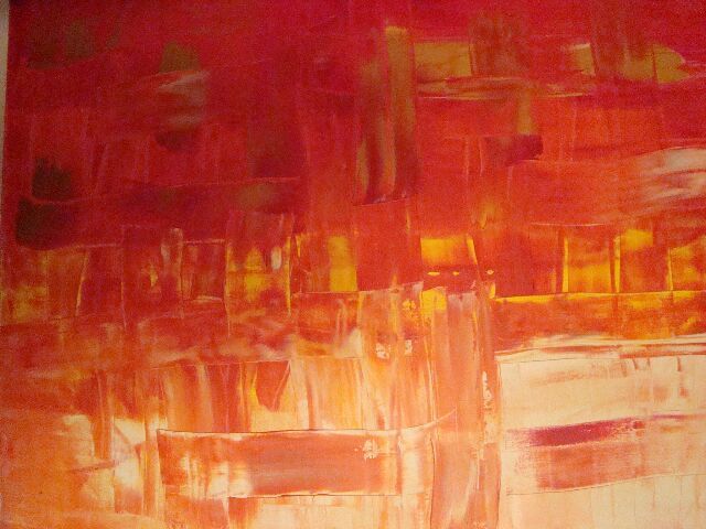 Peinture intitulée "ORANGE" par K100, Œuvre d'art originale,