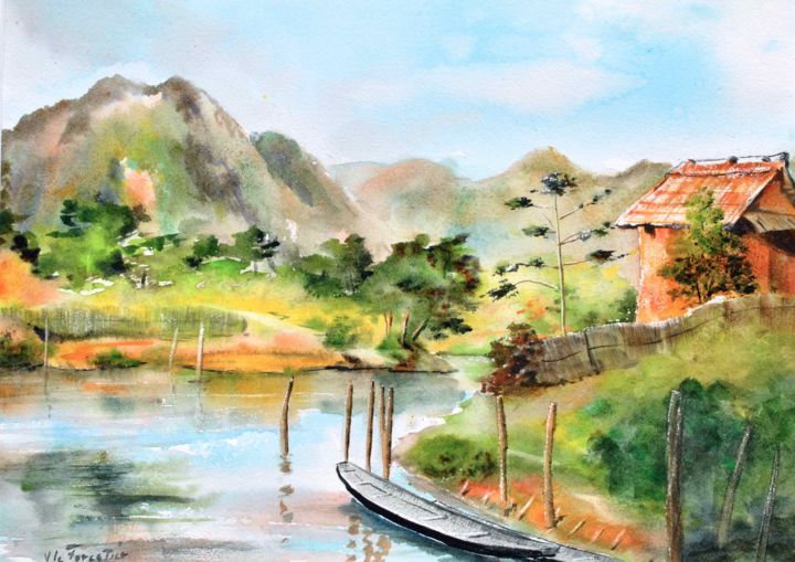 Laos, Painting by Le Forestier Artmajeur