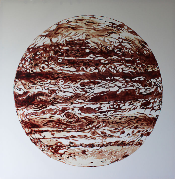 Painting titled "Júpiter" by Cassia Naomi, Original Artwork, Pigments