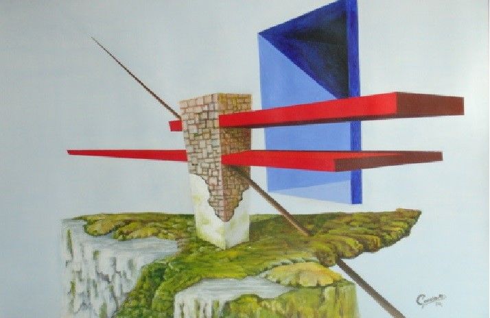 Painting titled "Sustentabilidade" by Cassiano Lima, Original Artwork, Acrylic Mounted on Wood Panel