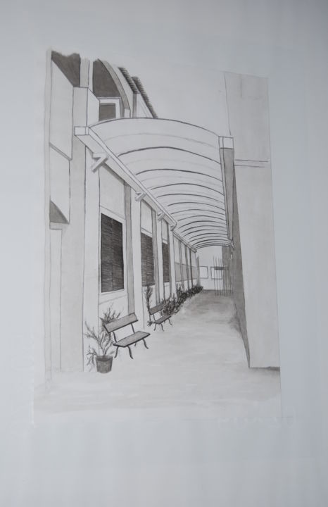 Desenho intitulada "Túnel" por Cassiano Lima, Obras de arte originais, Tinta