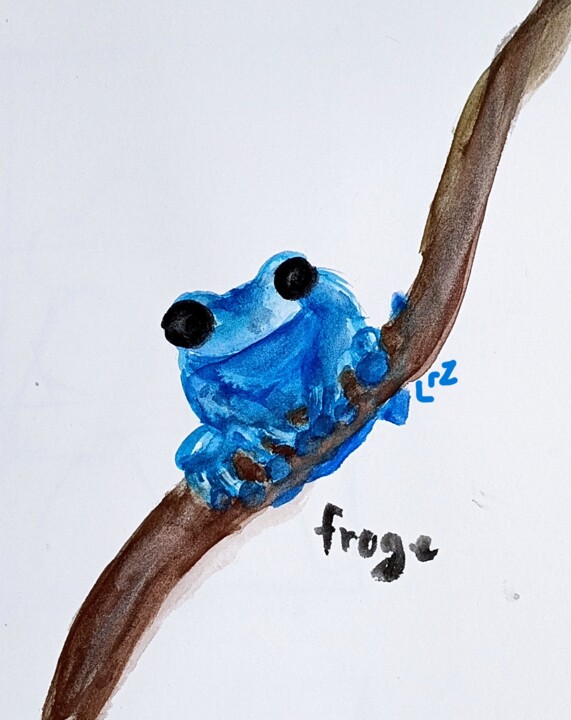 Dessin intitulée "froge." par Cassie Burgan, Œuvre d'art originale, Aquarelle