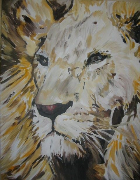 Peinture intitulée "LE LION" par Castel Editions, Œuvre d'art originale