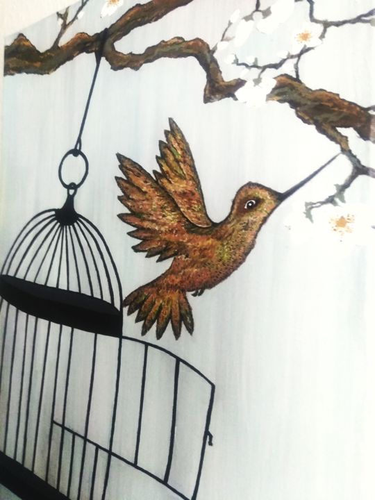 Painting titled "Freedom" by Eleana Castillo, Original Art, Oil