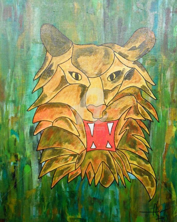 Painting titled "Tigre.jpg" by Thierry Castillon Du Perron, Original Artwork, Acrylic