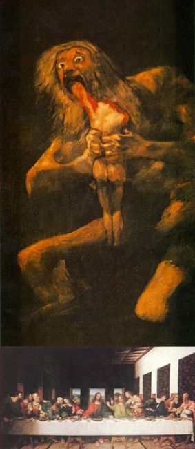 Painting titled "Goya-De Vinci" by Nicolas Castus Decressac, Original Artwork
