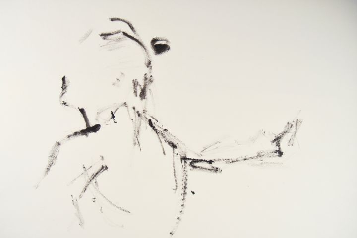Drawing titled "indien" by Catherine Claude, Original Artwork, Ink