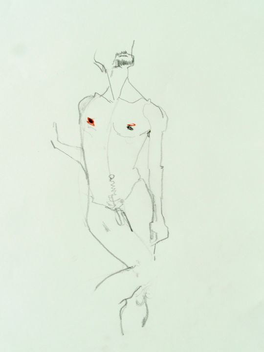 Dessin intitulée "Fier" par Catherine Claude, Œuvre d'art originale, Crayon