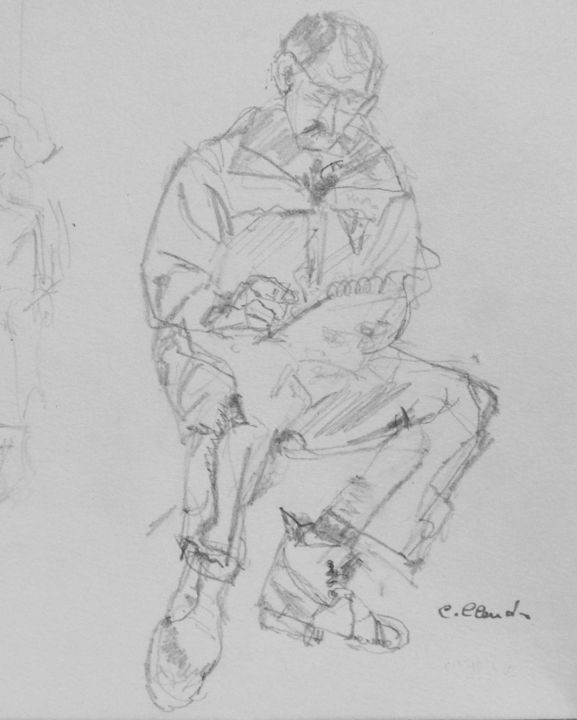 "croquis de rue" başlıklı Resim Catherine Claude tarafından, Orijinal sanat, Kalem