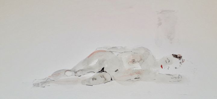 "Odalisque" başlıklı Resim Catherine Claude tarafından, Orijinal sanat, Mürekkep