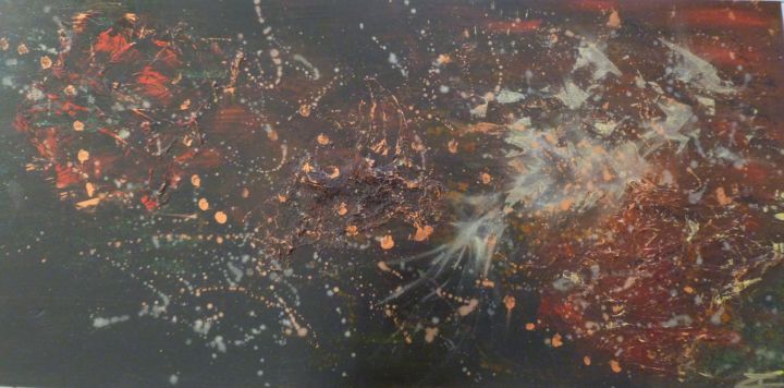 Картина под названием "univers-rouge-paint…" - Cata13, Подлинное произведение искусства, Акрил