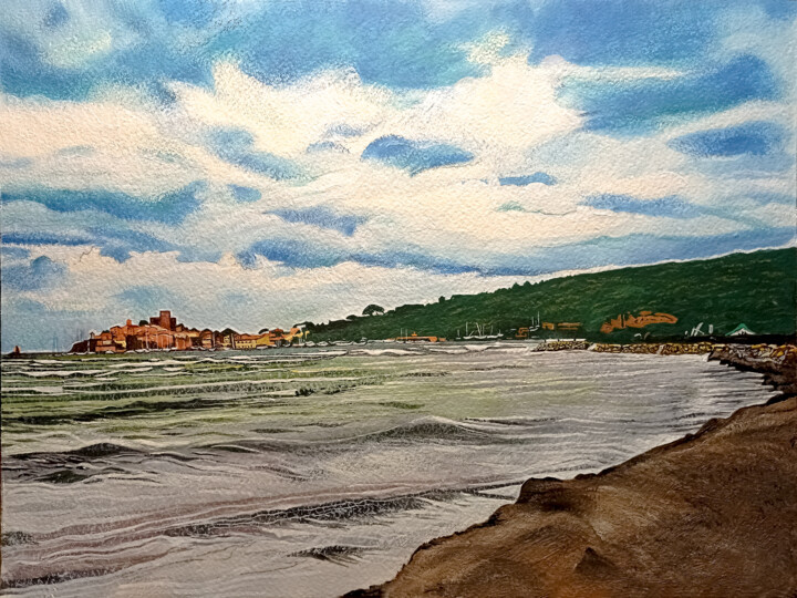 Pittura intitolato "La spiaggia della F…" da Cataldo Motolese, Opera d'arte originale, Olio