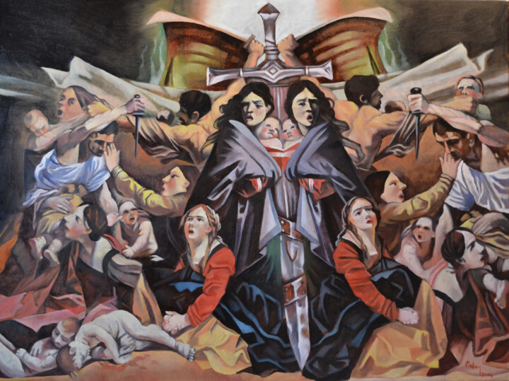 Painting titled "SOWER OF DEATH" by Cătălin Alexandru Chifan, Original Artwork, Oil