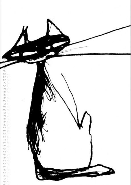 Zeichnungen mit dem Titel "Gato 4" von Catalina Silva Guzmán, Original-Kunstwerk