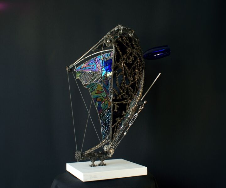 Sculpture titled "Redshift Navigator" by Catalin Domniteanu, Original Artwork, Glass