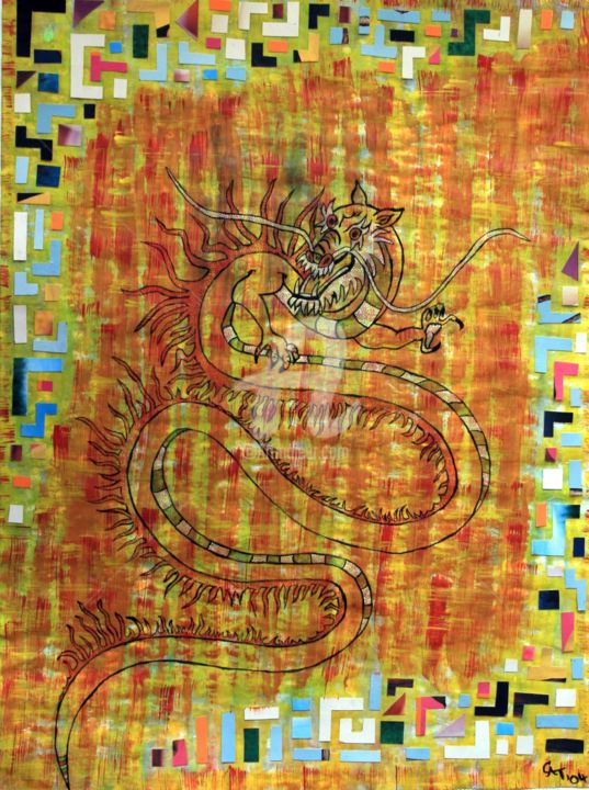 "dragon 1" başlıklı Tablo Catarts tarafından, Orijinal sanat, Guaş boya