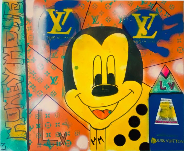 Pintura intitulada "Mickey Lv street ar…" por Rk07, Obras de arte originais, Acrílico