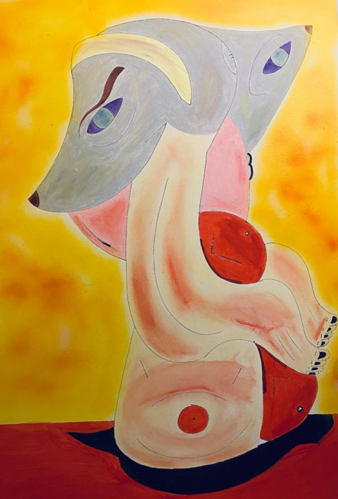 Painting titled "Balade en plein dés…" by Rk07, Original Art, Acrylic
