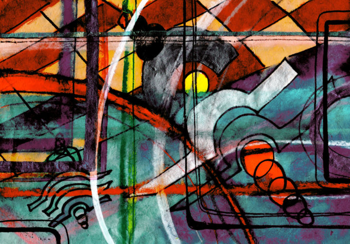 Ζωγραφική με τίτλο "morceau de vie 3" από Catb, Αυθεντικά έργα τέχνης, Ακουαρέλα