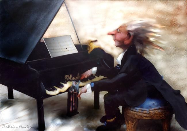 Arts numériques intitulée "pianiste" par Catherine Boulogne, Œuvre d'art originale, Peinture numérique