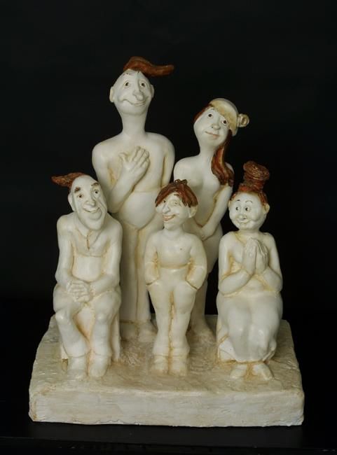 Sculpture intitulée "Famille" par Catherine Boulogne, Œuvre d'art originale, Autre