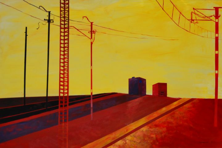 Painting titled "YELLOW LABEL" by Emilia Gasienica-Setlak, Original Artwork