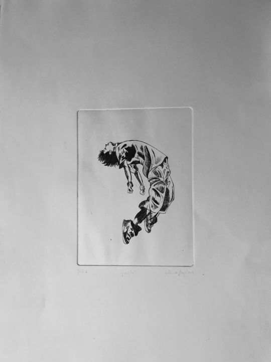 Gravures & estampes intitulée "Gravità" par Caterina Giorgi, Œuvre d'art originale, Gravure