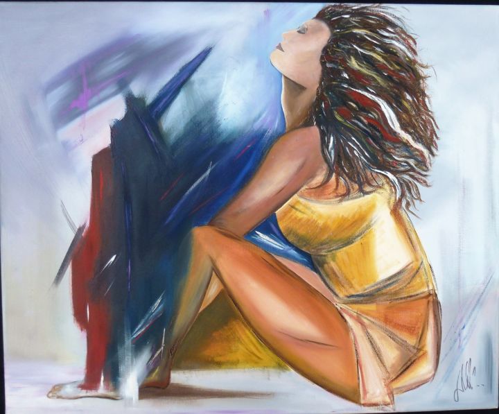 Peinture intitulée "LA REFLEXION" par Catherine Jullien, Œuvre d'art originale, Huile