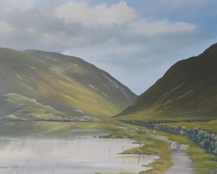 Painting titled "DOOLOUGH VALLEY SHE…" by Cathal O Malley, Original Artwork, Oil