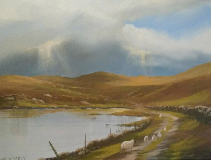 Картина под названием "connemara light  20…" - Cathal O Malley, Подлинное произведение искусства, Акрил