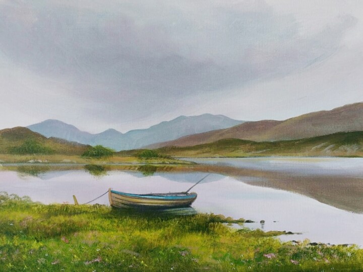 Malerei mit dem Titel "killarney lake" von Cathal O Malley, Original-Kunstwerk, Acryl