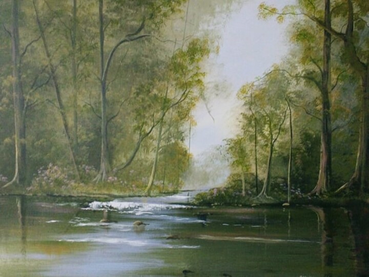 Pintura titulada "ballinahinch forest…" por Cathal O Malley, Obra de arte original, Acrílico