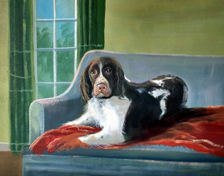 Painting titled "A Dogs Life" by Cathal O Malley, Original Artwork, Acrylic