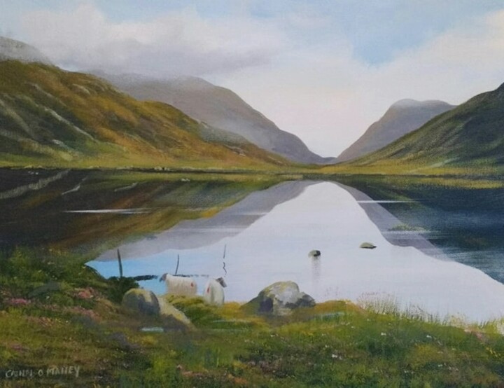 Painting titled "Gap of dunloe" by Cathal O Malley, Original Artwork, Acrylic