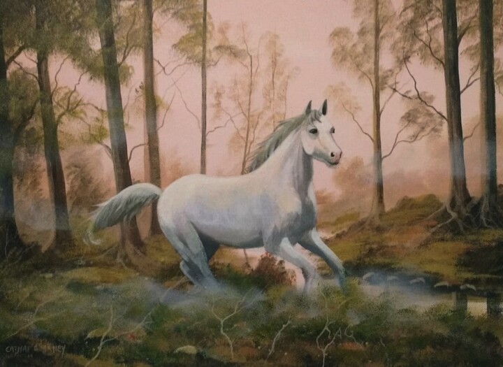 Painting titled "Running free" by Cathal O Malley, Original Artwork, Acrylic