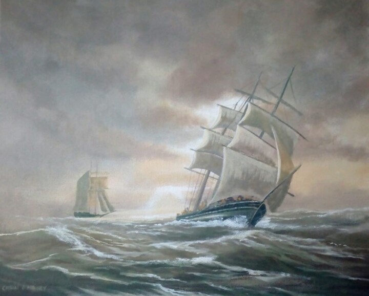 Malerei mit dem Titel "the wild atlantic" von Cathal O Malley, Original-Kunstwerk, Acryl
