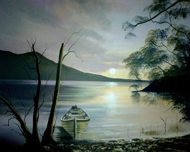 제목이 "Killarney lake"인 미술작품 Cathal O Malley로, 원작, 아크릴