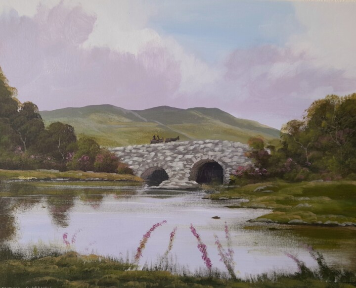 Painting titled "Quiet man bridge,co…" by Cathal O Malley, Original Artwork, Acrylic