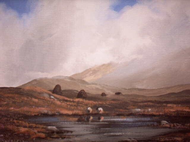 Painting titled "connemara  showers" by Cathal O Malley, Original Artwork