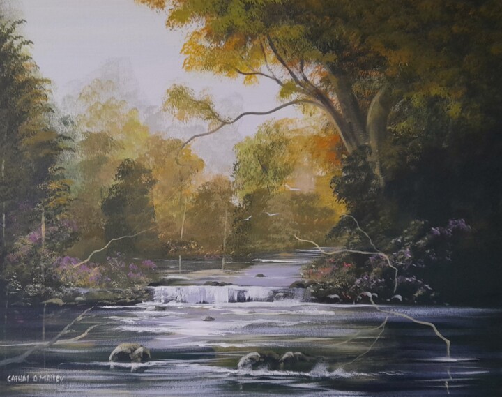 Painting titled "Ballynahinch  fores…" by Cathal O Malley, Original Artwork, Acrylic