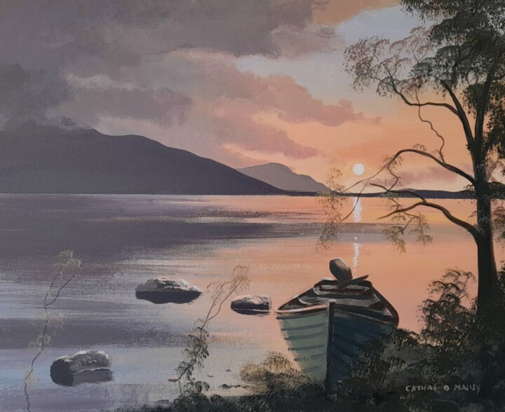 Malerei mit dem Titel "Killarney  lake" von Cathal O Malley, Original-Kunstwerk, Acryl Auf Keilrahmen aus Holz montiert
