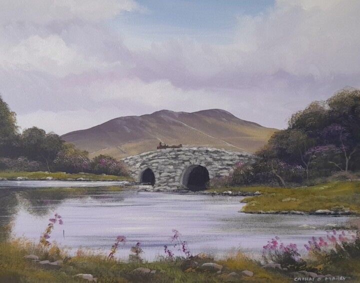 Pintura titulada "Quiet man bridge in…" por Cathal O Malley, Obra de arte original, Acrílico