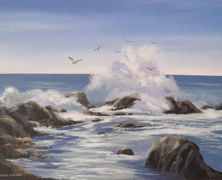 「Omey waves」というタイトルの絵画 Cathal O Malleyによって, オリジナルのアートワーク, アクリル