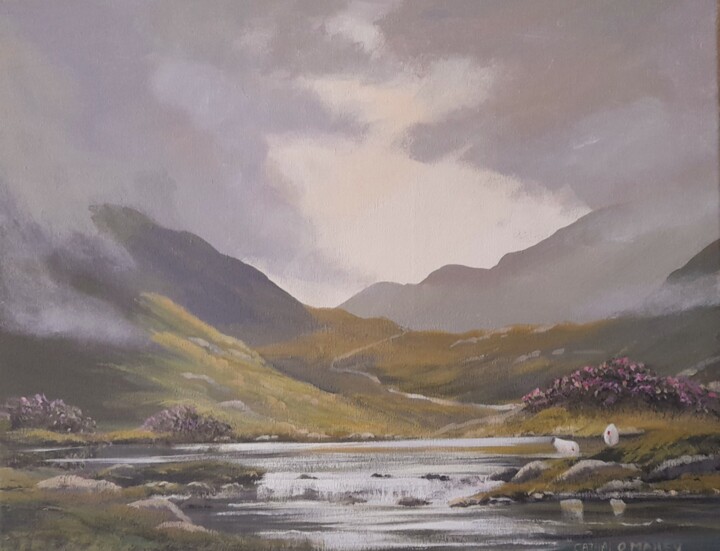 Painting titled "Connemara shades" by Cathal O Malley, Original Artwork, Acrylic